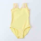 Load image into Gallery viewer, Sleeveless full lining net mesh patchwork multi-color pearl matte macaron color system slimming children's adult ballet one-piece suit